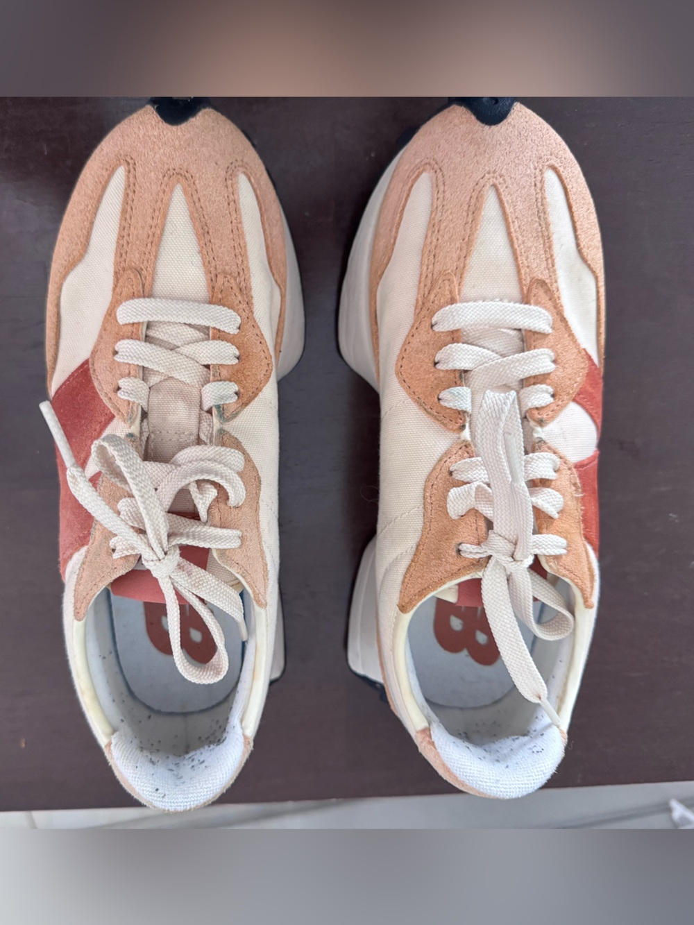 New Balance Women’s Cream & Peach Retro Runner Sneakers
